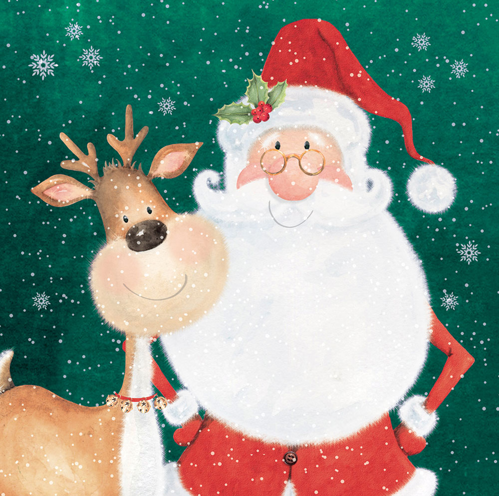 Father Christmas and Reindeer