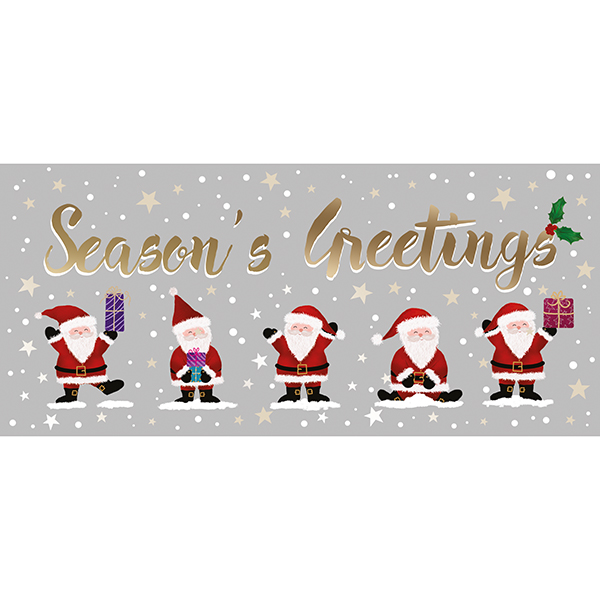 Happy Santas on Grey Wallet
