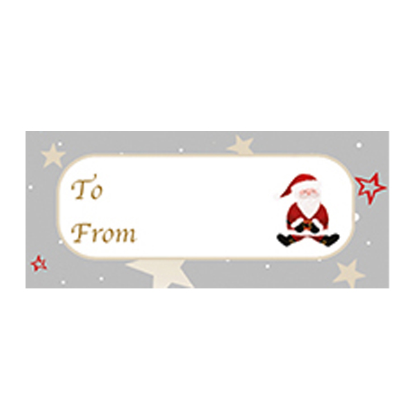 Happy Santas on Grey Labels