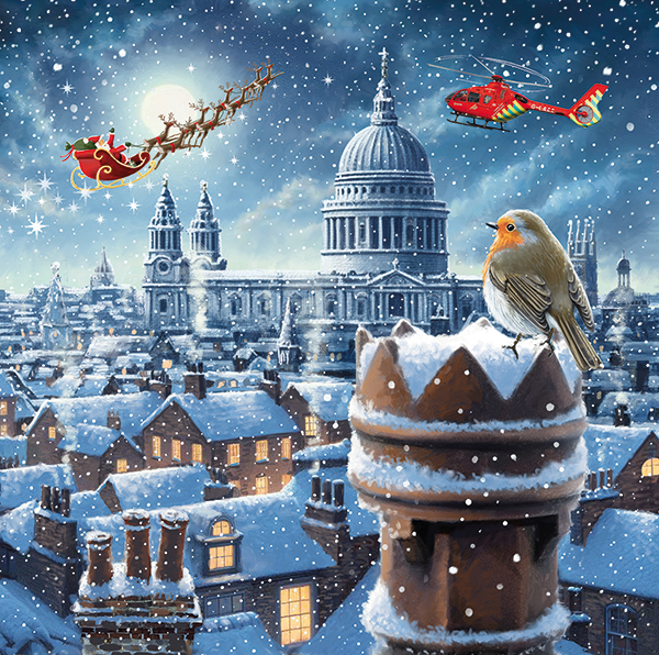Santa and Helicopter over St Paul's