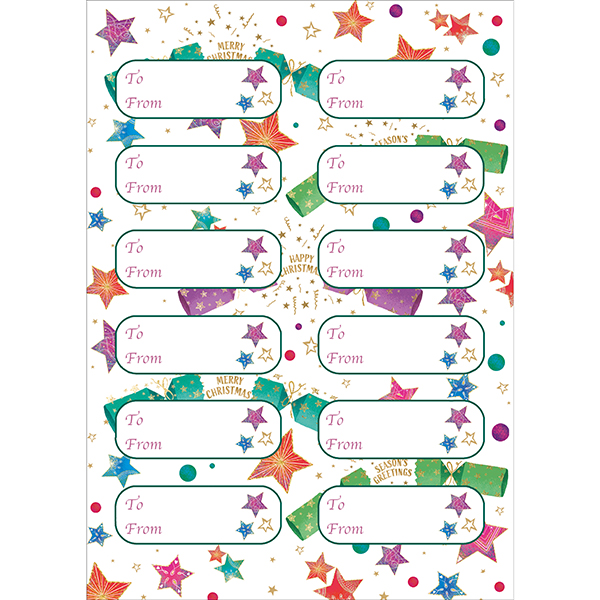 Stars & Crackers on White Labels