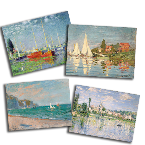 Claude Monet Collection of Maritime Scenes - 4 x Birthday Cards