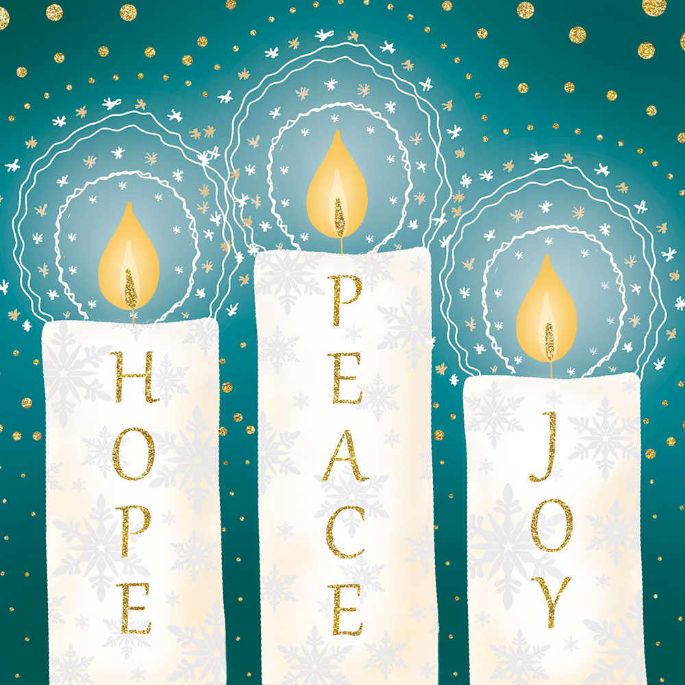 Candles (Hope, Peace, Joy)