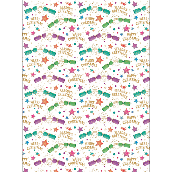 Stars & Crackers on White Wrap & Tags