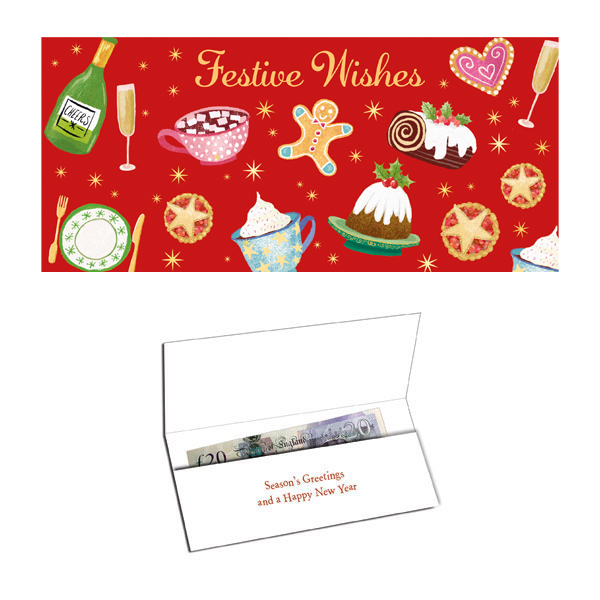 Festive Food on Red Wallet