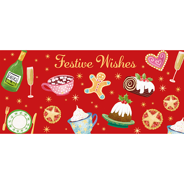 Festive Food on Red Wallet