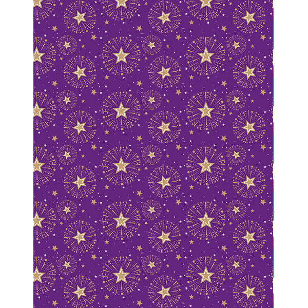 Purple with Gold Stars Wrap & Tags