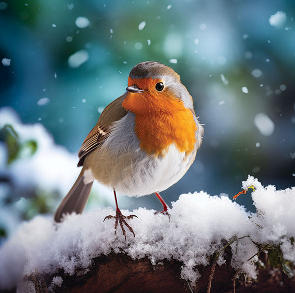 Snowy robin