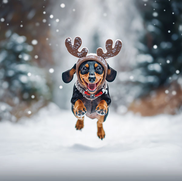 Dachshund in Snow