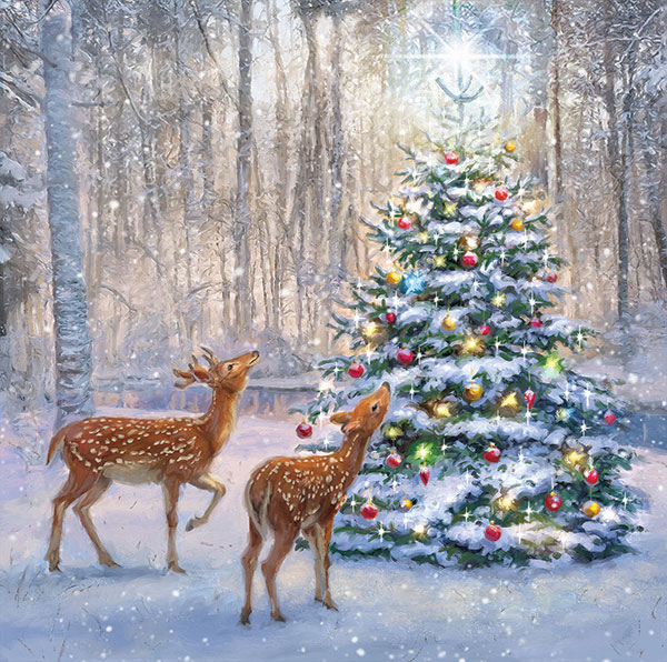 Woodland Tree and Deer