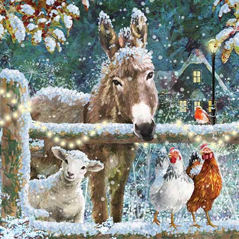 Snowy Farm Animals