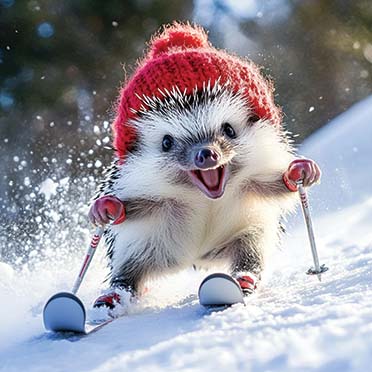 Skiing Hedgehog
